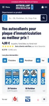 Boutique Autocollant immatriculation sur téléphone